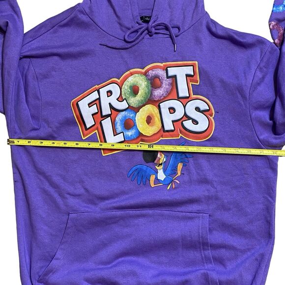 Kellogg's Froot Loops Purple Unisex Adult Pullover Hoodie Sweatshirt NWOT Size L - Picture 8 of 9